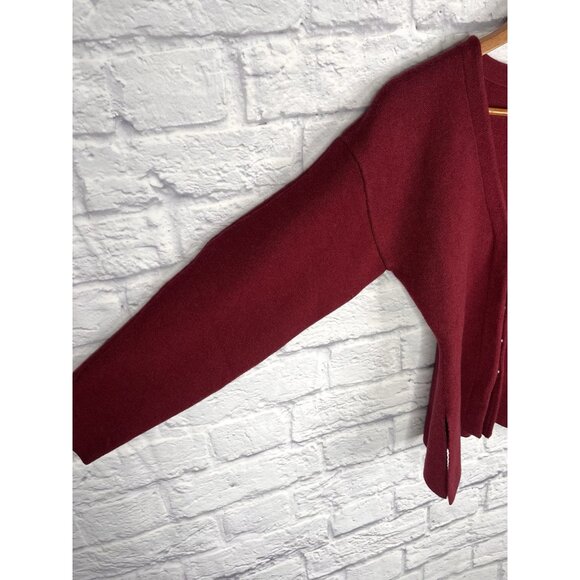 COMMENSE Women's Wine V-Neck Cardigan Hook/Eye Sweater NWT XS - Picture 2 of 6